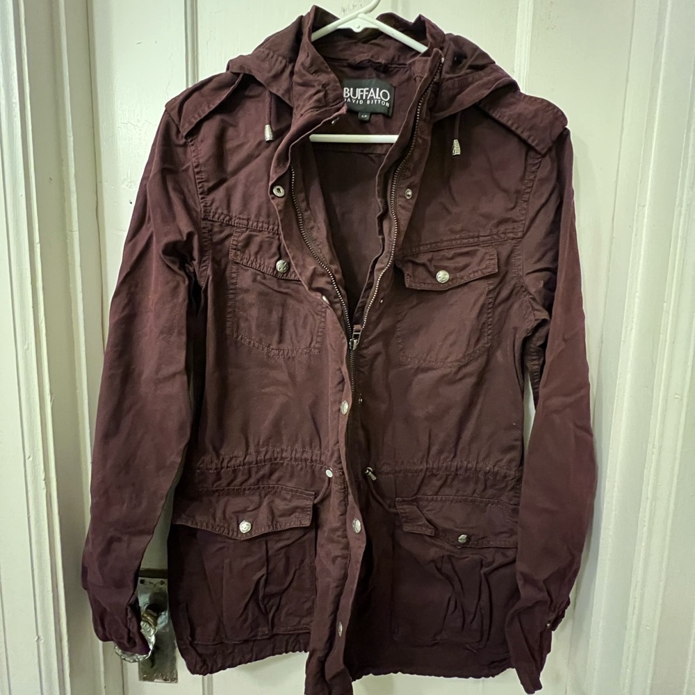BUFFALO burgundy utility jacket size:small